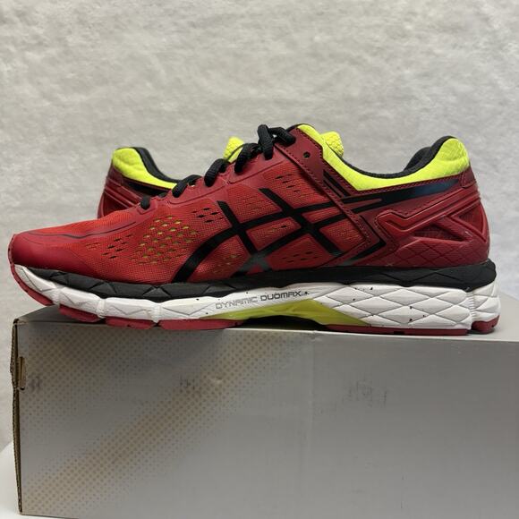 Asics Gel Kayano 22 Red Pepper Black Flash Yellow Shoes T547N-2490 Size 10 main image 5